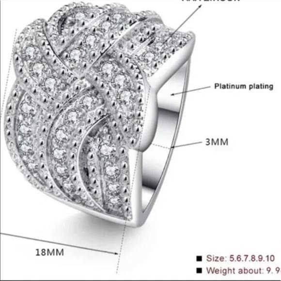 925 STERLING SILVER DIAMOND RING, CUTE RING, SHINY RING. - Picture 6 of 6